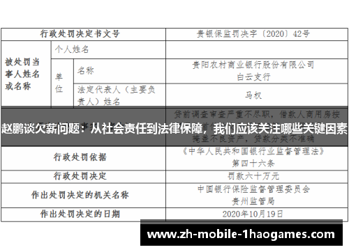 赵鹏谈欠薪问题:从社会责任到法律保障,我们应该关注哪些关键因素 赵鹏谈欠薪问题:从社会责任到法律保障,我们应该关注哪些关键因素